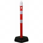 Słupek wygrodzeniowy U-12b | PCV, elastyczny, odblaskowy, czerwony